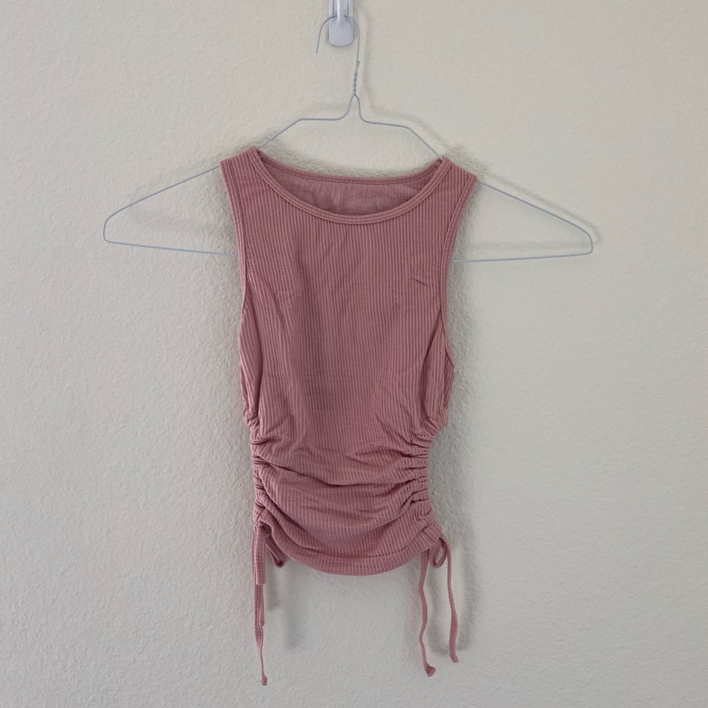 Pink Tank Top with Adjustable Sides